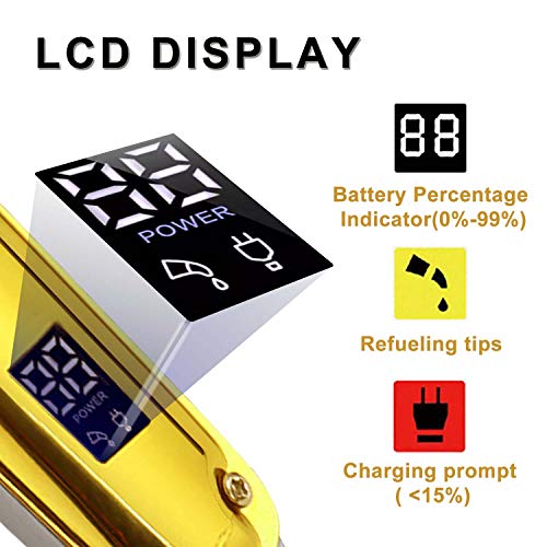 Cortapelos Profesionale Hombres, Longitud de Corte de Pelo Ajustable de 0.45- 9 mm, con Palanca Cónica y Pantalla LED