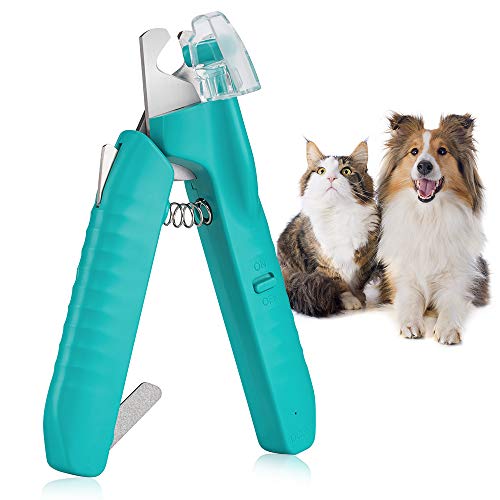 Cortauñas Gato, Tijeras para uñas con luz LED, Cortaúñas para perros Gatos con lima de uñas, Cortauñas de Perro, Perros Accesorios para Animales