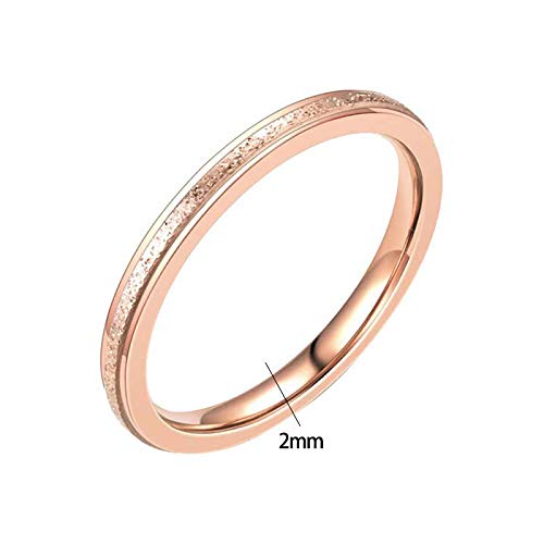Cosanter 1X Anillo De Cola De Anillo De Moda para Mujer Rostro Exfoliante Superfino 2 Mm Anillo De Cola De Anillo De Dama De Acero Inoxidable De Oro Rosa