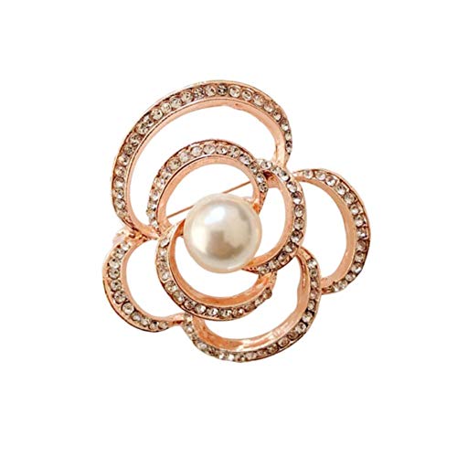 Cosanter El Ramillete De Perlas El Broche De Camelia El Ramillete De Aleación Unisex Se Pueden Combinar Con Trajes Vestidos Abrigos Anti-iluminación Se Pueden Usar Como Regalos
