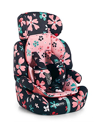 Cosatto Zoomi Car Seat | Group 1 2 3, 9-36 kg, 9 Months-12 years, Side Impact Protection, Forward Facing (Paper Petals)