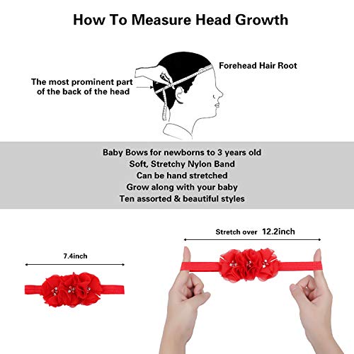 COSOOS Accesorios para el pelo con flores para pies y lazos para niños