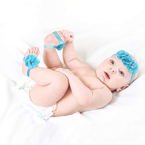 COSOOS Accesorios para el pelo con flores para pies y lazos para niños