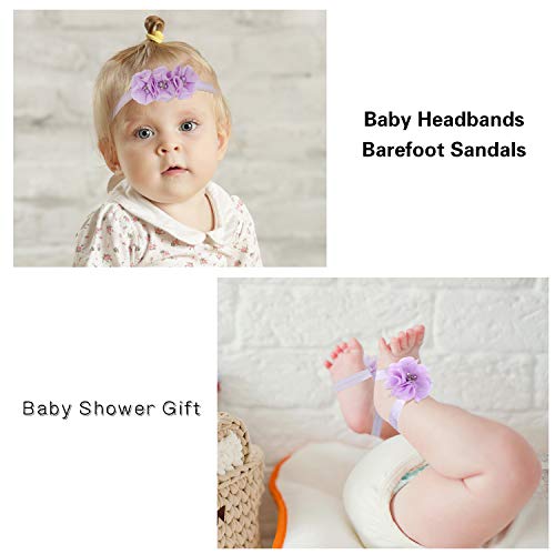 COSOOS Accesorios para el pelo con flores para pies y lazos para niños