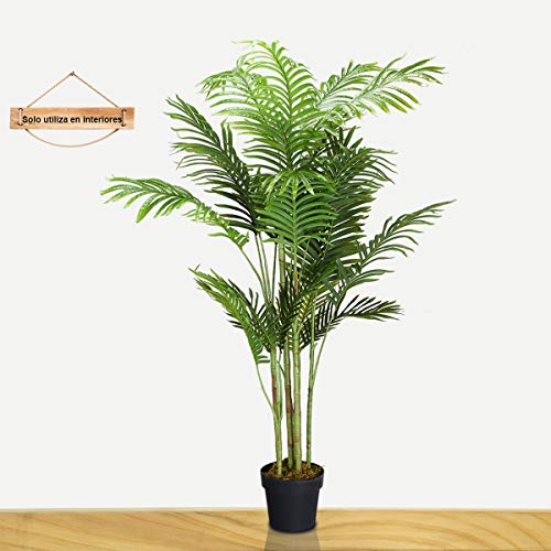 COSTWAY Palmera Artificial Altura 150cm Planta Árbol Artificial para Oficina Hogar Decoración Interior
