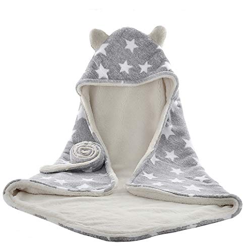Cosy bebé bebé con capucha Swaddle manta cochecito toalla abrigo lindo estrella felpa franela baño baño abrigo invierno cálido recién nacido bebé manta de recepción para bebé niña niños 0-12M