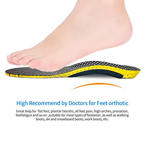 CosyInSofa Plantillas ortopédicas de longitud completa con soportes para el arco Inserciones ortopédicas para pies planos, plantillas de zapatos para fascitis plantar, dolor en los pies…
