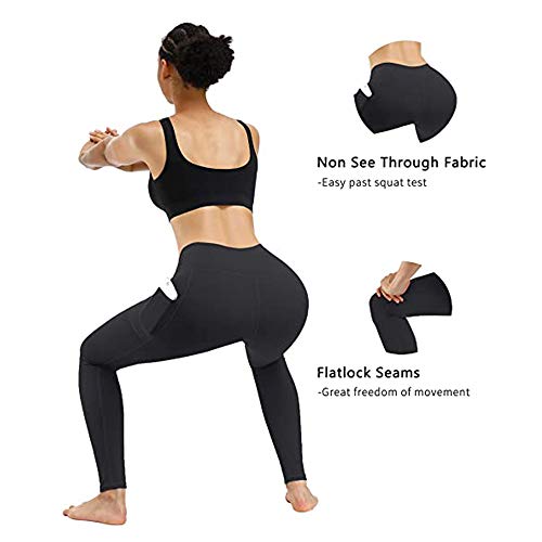 COTOP Leggings de yoga Pantalones deportivos, Pantalones deportivos de cintura alta para correr Elásticos y transpirables con bolsillos laterales para mujeres (M)