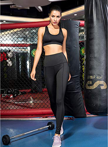 COTOP Leggings de yoga Pantalones deportivos, Pantalones deportivos de cintura alta para correr Elásticos y transpirables con bolsillos laterales para mujeres (M)