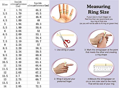 Coudf Anillo con Nombre Tallado Personalizado Anillo de Piedra Natal Cuadrada Ideas de Aniversario de Navidad para Madre Abuela（Plata 17.25）