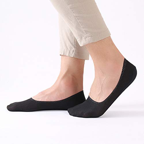 COZOCO Transpirable Calcetines De Seda De Hielo Para Hombre Moda Algodón Seda De Hielo Suave Antideslizante Deportes Finos (una talla, negro)