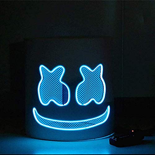 Cozywind Halloween Máscara LED para Cosplay,DJ, Fiestas, Festivales, Disfraces, Máscaras de Cabeza Completa para Adultos y niños. (Azul)