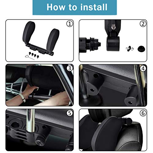 Cozywind Reposacabezas Coche Ajustable Almohada del Cuello del Coche para Niño Adulto (Negro)