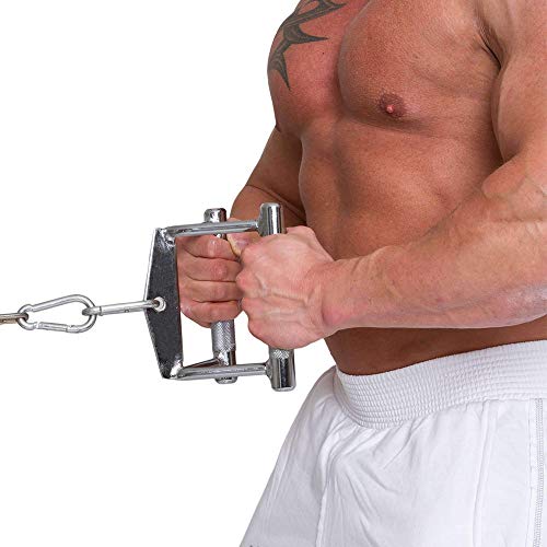 C.P.Sports - Mango Paralelo de Acero Completo + 1 mosquetón para el Culturismo Entrenamiento de Fuerza Crossfit Gimnasio Deporte