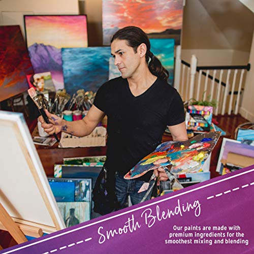 Crafts 4 ALL Set de Pintura Acrilica 12 Colores Premium para Artistas, Estudiantes y Principiantes, Perfecto para Paisaje y Pinturas sobre Lienzo (75 mL)