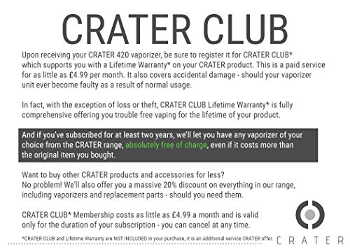 CRATER 420 Vaporizador de Convección Portátil, Vaporizador de Cera de Aceite de Hierbas Secas 3 en 1, Batería Interna Recargable de 2300mAh, No Nicotina