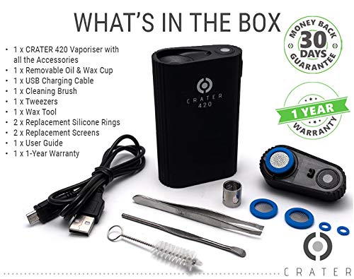CRATER 420 Vaporizador de Convección Portátil, Vaporizador de Cera de Aceite de Hierbas Secas 3 en 1, Batería Interna Recargable de 2300mAh, No Nicotina