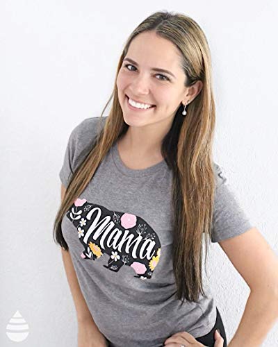 Crazy Dog Tshirts - Womens Mama Bear T Shirt Cute Funny Best Mom of Boys Girls Cool Mothers Day tee (Dark Heather Grey) - S - Camiseta para Mujer