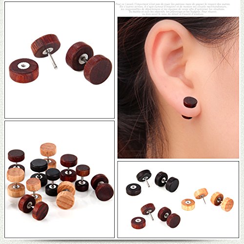 Crazy-M 6 Pares de Acero Inoxidable Stud Stud Studs Set de Acero Inoxidable para Hombre Pendientes de aro Pendientes de túnel para Damas Alérgicos Pendientes de botón Libre Joyas para la Oreja