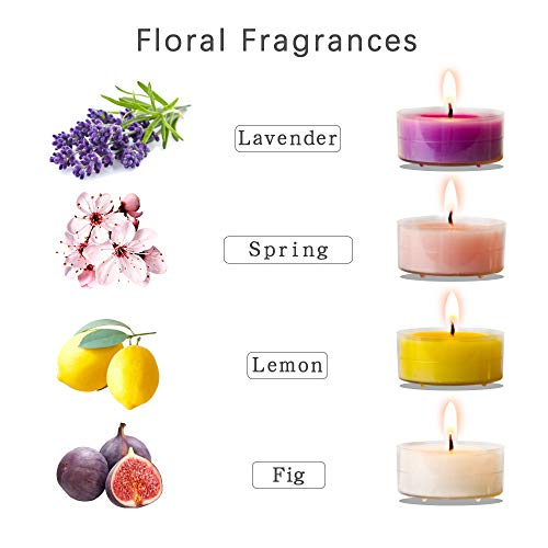 CREASHINE Velas profumate, Velas de Luces de té - Paquete de 48 Velas a Granel - Velas de té de Cera Natural de SOYA - Tiempo de grabación de más de 4 Horas