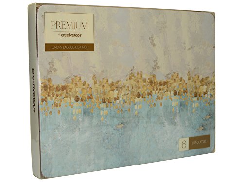 Creative Tops 5226136 Golden Reflections-Manteles Individuales (Base de Corcho, 30 x 22,75 cm, 6 Unidades), Color Dorado