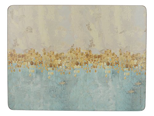 Creative Tops 5226136 Golden Reflections-Manteles Individuales (Base de Corcho, 30 x 22,75 cm, 6 Unidades), Color Dorado