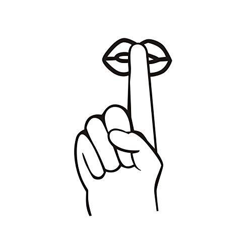 Creativo Ndex Dedo Toca Los Labios Etiqueta De La Pared Para El Fondo De La Decoración Del Dormitorio Dibujos Animados Divertidos Calcomanías Artísticas Pegatinas Extraíbles 13 Cm * 24 Cm Negro