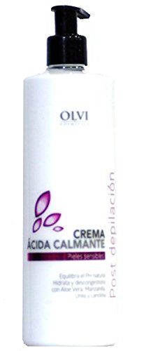 CREMA ACIDA CALMANTE PIELES SENSIBLES POST DEPILACION CON ALOE, MANZANILLA, CAMOMILA, LANOLINA Y UREA. HIDRATA Y DESCONGESTIONA