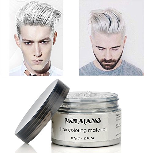 Crema de tinte de color blanco mate, peinado instantáneo, duradera, profesional, cera, 120 g, para hombres y mujeres, para fiesta, cosplay, discoteca, carnaval, Halloween
