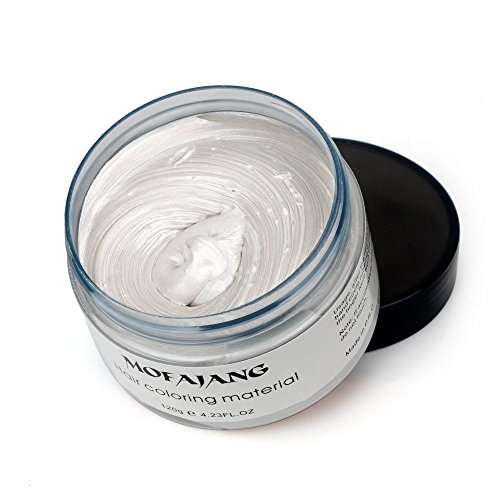 Crema de tinte de color blanco mate, peinado instantáneo, duradera, profesional, cera, 120 g, para hombres y mujeres, para fiesta, cosplay, discoteca, carnaval, Halloween