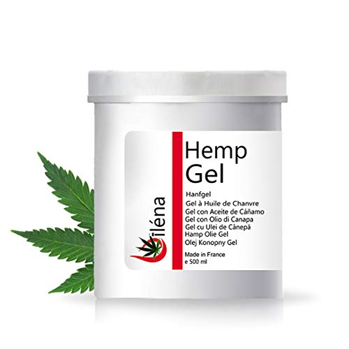 Crema Gel Calmante y Hidratante de masajes corporal, lubricante alivia dolores muscular Pomada tratamiento con aceite de cáñamo antiinflamatorio natural Formato ahorro 500 ml