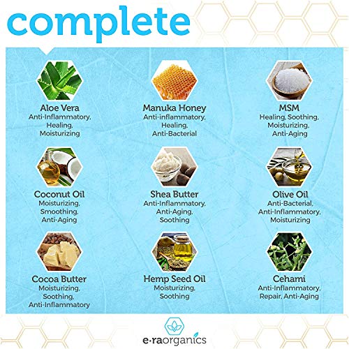 Crema Hidratante Natural para la Piel 60ml Curación Avanzada 10-en-1 Fórmula no grasosa con Aloe Vera Orgánico, Miel de Manuka, Aceite de Coco y Más. La mejor crema facial para la piel grasa, seca, d