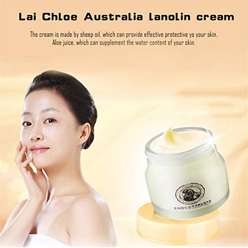 Crema Laikou Crema de Placenta de Oveja Contiene Ácido Hialuron Aloe Vera Curacao Cuidado de la Piel Crema de Aceite de Lanolina Australiana - Blanco