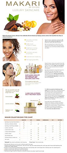 Crema Nocturna para la Piel de 3.38 fl.oz de la línea Classic de Makari – Crema Hidratante, Aclaradora y Brillante - Régimen de Regulación Nocturno para Marcas Oscuras, Cicatrices y Hiperpigmentación