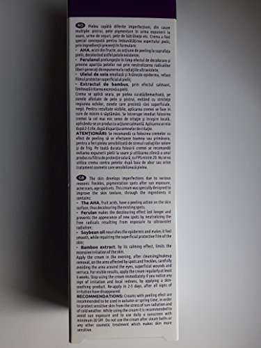 Crema para manchas, pecas y blanquo del cutis- con ácidos de frutas