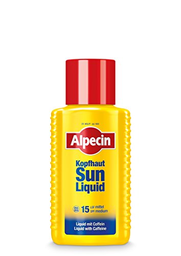 Crema solar Alpecin Sun-Liquid, 1 x 190 ml, el protector solar para la piel de la cabeza con SPF 15