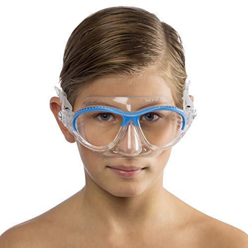 Cressi Kids Moon, Gafas de Snorkel Buceo para Niños de 7-15 anos, Azul