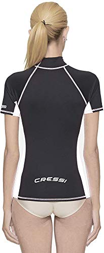 Cressi Rash Guard Camiseta con Filtro de Protección UV UPF 50+, Mujer, Negro, L