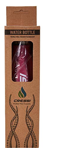 Cressi Water Bottle H20 Stainless Steel Botella Deportiva de Acero Inoxidable, Unisex Adulto, Rosa, 500 ML