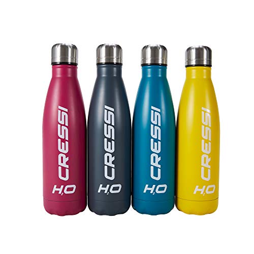 Cressi Water Bottle H20 Stainless Steel Botella Deportiva de Acero Inoxidable, Unisex Adulto, Rosa, 500 ML