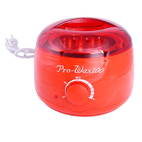 Crisnails® Calentador de Cera Eléctrico para Depilación Profesional 500ml, Incluido 2 Ceras (Rojo)
