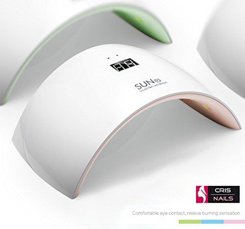 Crisnails® Secador de Uñas 24W Lámpara LED Profesional con Temporizador para UV Gel / Gel de Constructor / LED Gel Luz Blanca (Blanco)