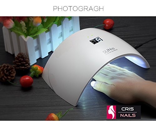 Crisnails® Secador de Uñas 24W Lámpara LED Profesional con Temporizador para UV Gel / Gel de Constructor / LED Gel Luz Blanca (Blanco)