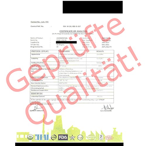 Cristales de mentol, Cristales hielo grandes, Mentol, Menta 100% puros - Calidad farmacéutica para infusiones de sauna - contenido 50g