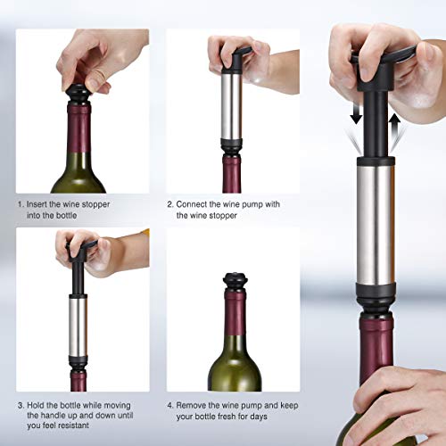 CRITIRON Sacacorchos Eléctrico Inalámbrico para Vino, con Aireador Pourer, Cortador de Aluminio, Bomba de Vacío para Ahorro de Vino, 4 Tapones de Vino, Halloween y Navidad, Amantes del Vino