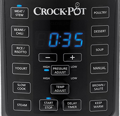 Crock-Pot CSC051X, Olla Multicooker Express para todo tipo de recetas: cocción lenta, cocción rápida a presión con varios ajustes, sellar/saltear, vapor y yogur, 5.7 litros, Negro