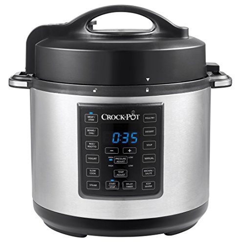Crock-Pot CSC051X, Olla Multicooker Express para todo tipo de recetas: cocción lenta, cocción rápida a presión con varios ajustes, sellar/saltear, vapor y yogur, 5.7 litros, Negro