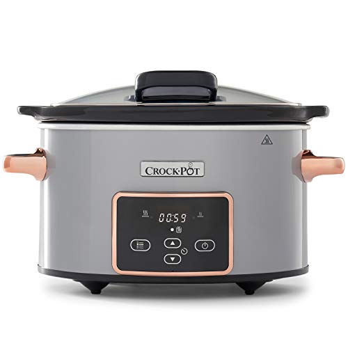 Crock-Pot CSC059X Olla de cocción Lenta Digital para Preparar Todo Tipo de Recetas, 3.5 litros, Plata/Cobre