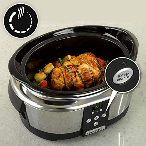 Crock-Pot SCCPBPP605-050 Olla de cocción lenta digital para preparar multitud de recetas, 230 W, 5.7 litros, Acero Inoxidable