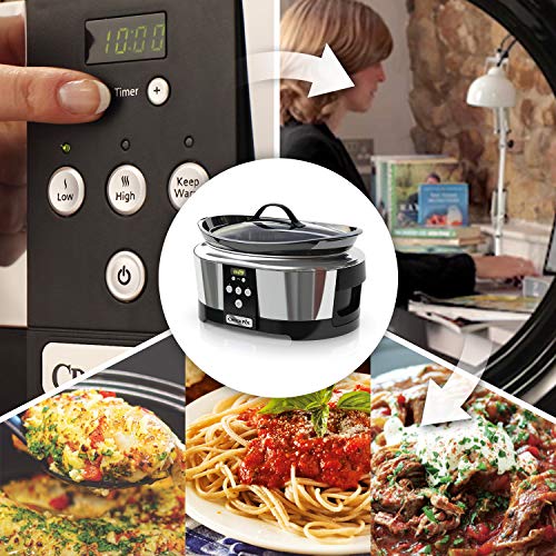 Crock-Pot SCCPBPP605-050 Olla de cocción lenta digital para preparar multitud de recetas, 230 W, 5.7 litros, Acero Inoxidable